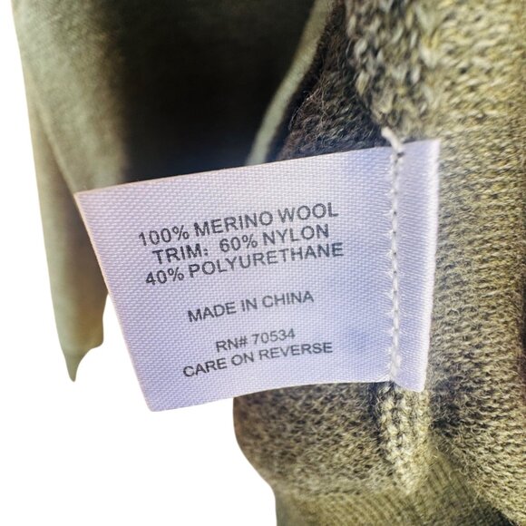 NWT Orvis Mens XL Sweater 100% Merino Wool Green Long Sleeve Casual Outdoors - Picture 7 of 9